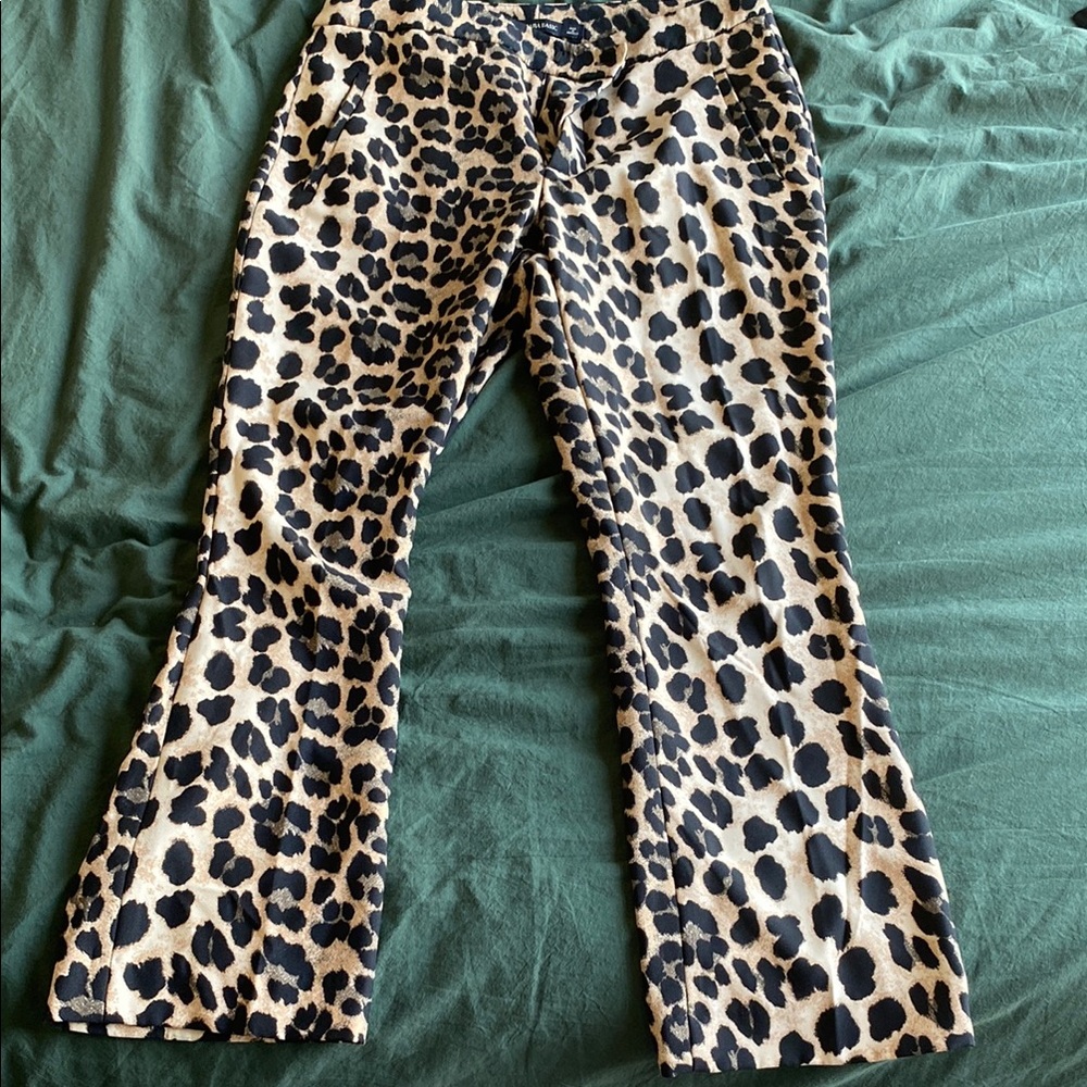 Zara Leopard Print Flared Dress Pants
